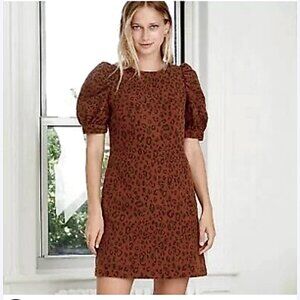 NEW Universal Thread Brown Mini Dress Puff Sleeves, Pockets